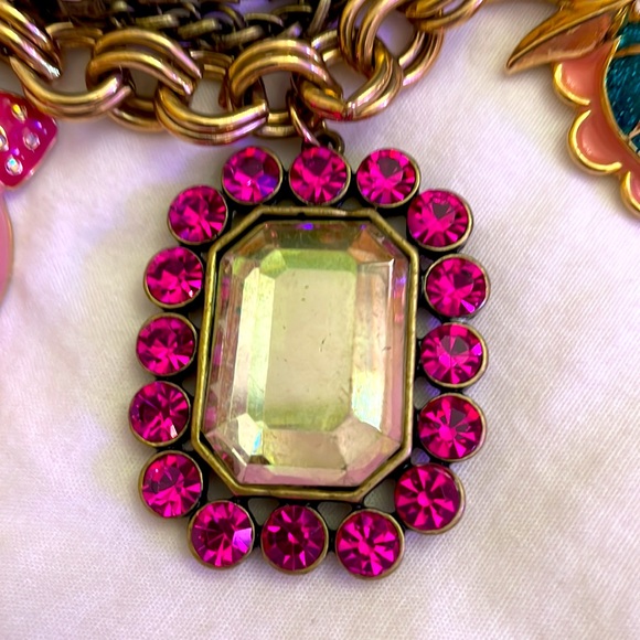 Vintage Betsey Johnson Pink sugar skull charm bracelet - Picture 7 of 12